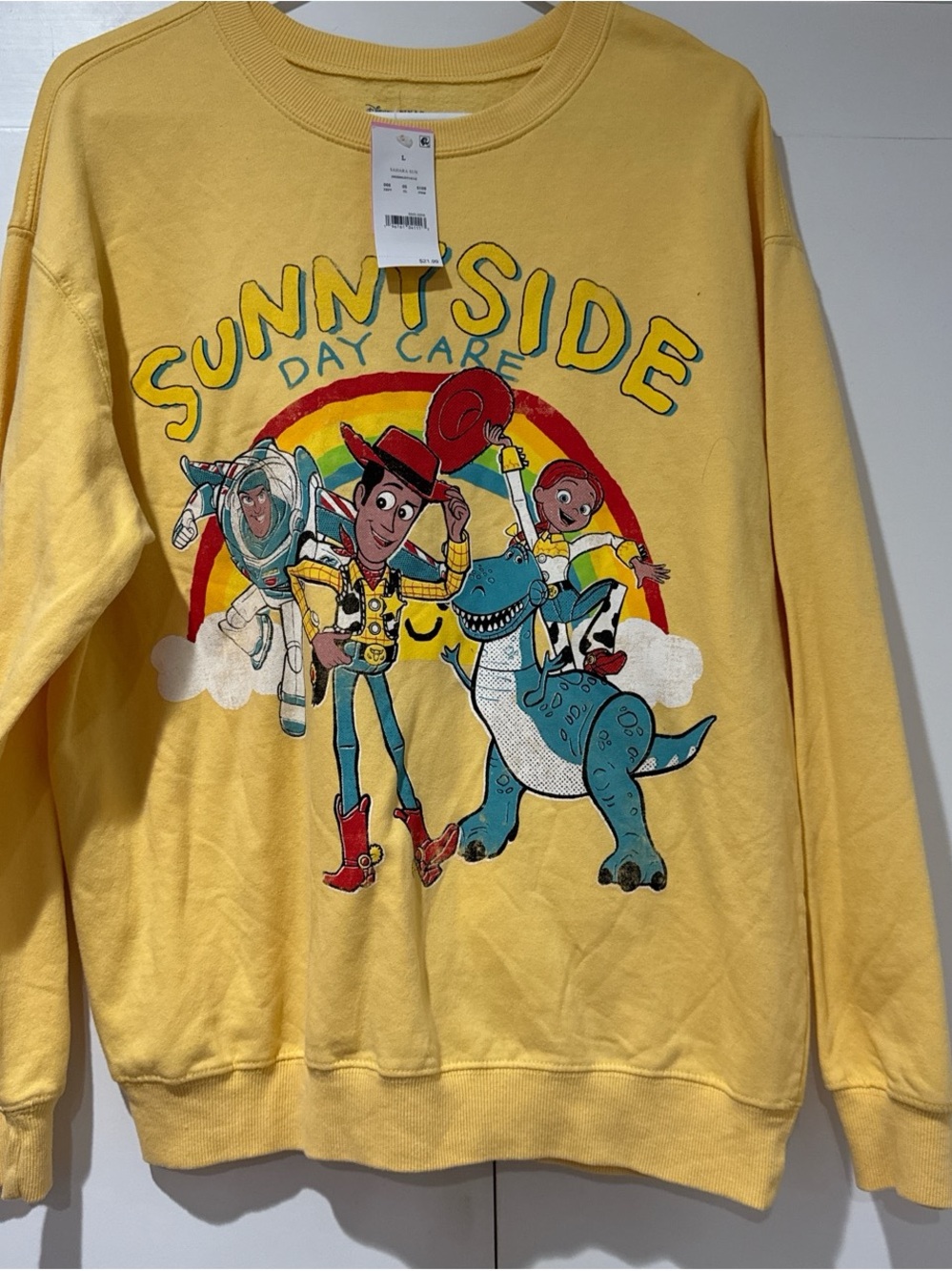 Disney Yellow 'Sunnyside Day Care' Toy Story Crewneck Sweater